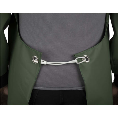 Back view of fastening on Guy Cotten Eleveur green PVC full body dairy apron