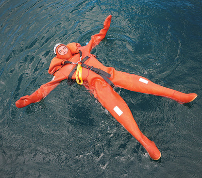 NORSEA survival suit - Complies with IMO/SOLAS 74/83 and CE regulations.
